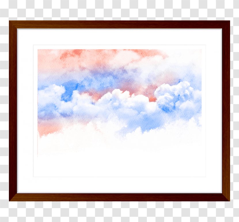 Cloud Abstract Background - Watercolor Painting - Rectangle Electric Blue Transparent PNG