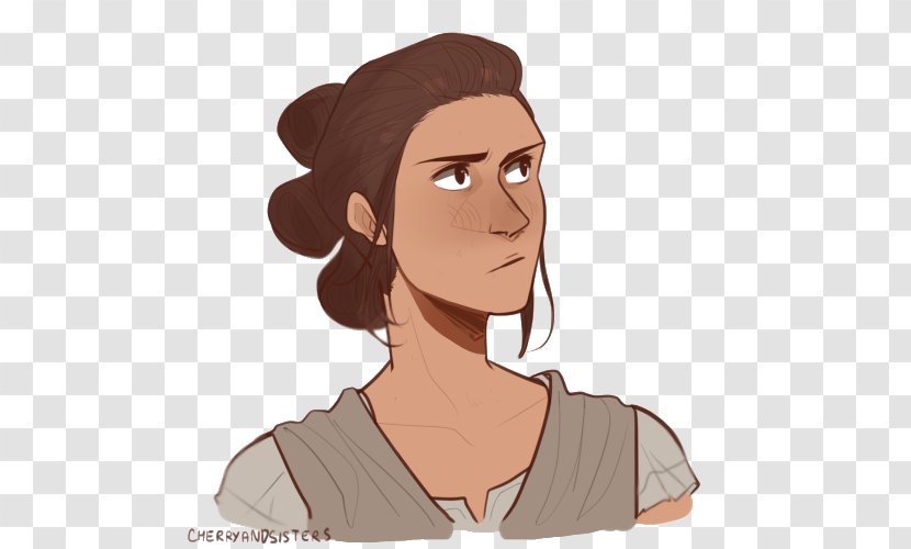 Rey Kylo Ren Ear Brown Hair - Cartoon - Ben Solo Transparent PNG