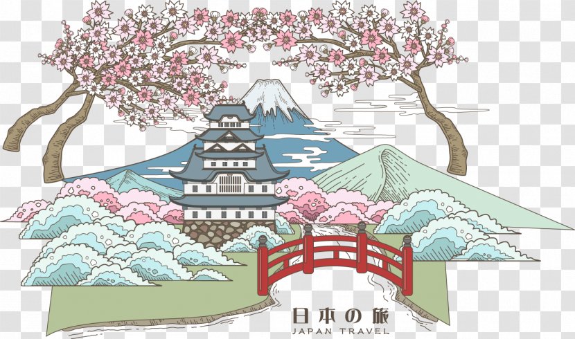 Japan Travel Illustration - Poster - Decorative Material Transparent PNG