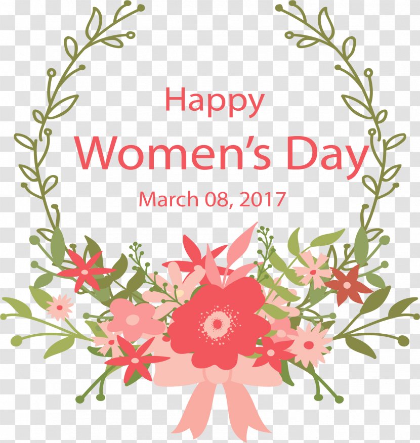 Floral Design International Womens Day Woman - Romantic Flowers Decorated Women's Transparent PNG