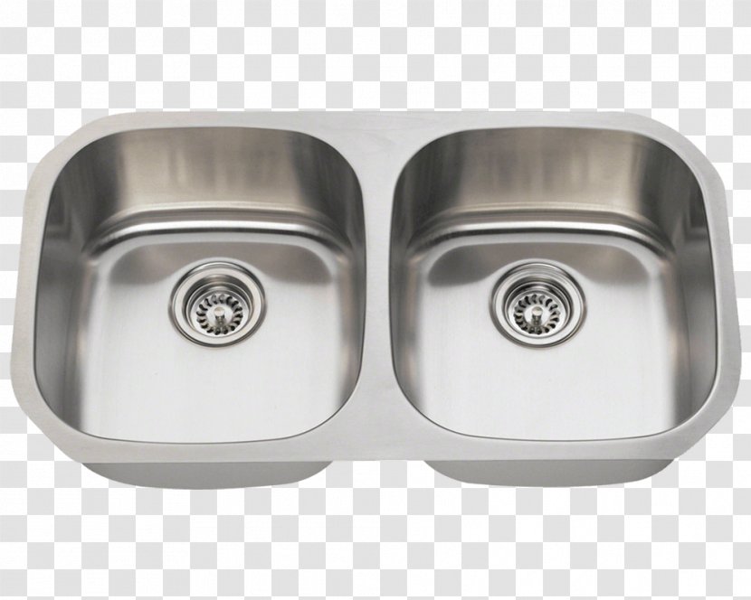 Kitchen Sink Brushed Metal Stainless Steel - Drain Transparent PNG