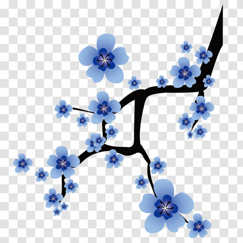 Cherry Blossom Drawing - Violet - Blue Black Plum Transparent PNG