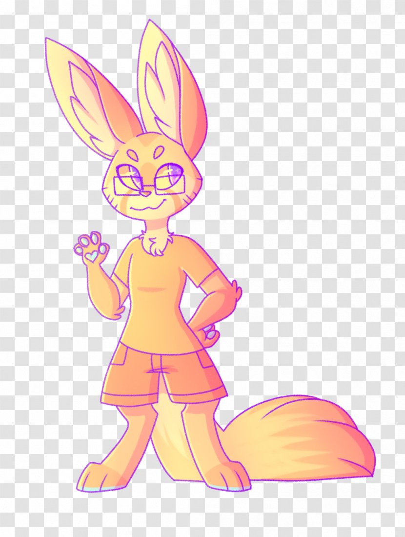 Hare Easter Bunny Rabbit Art - Fictional Character - Fennec Fox Transparent PNG