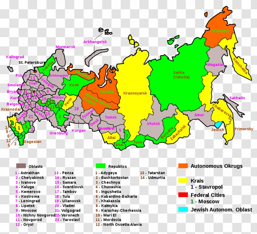 Jewish Autonomous Oblast Krais Of Russia Republics Oblasts Federal Subjects - Area Transparent PNG
