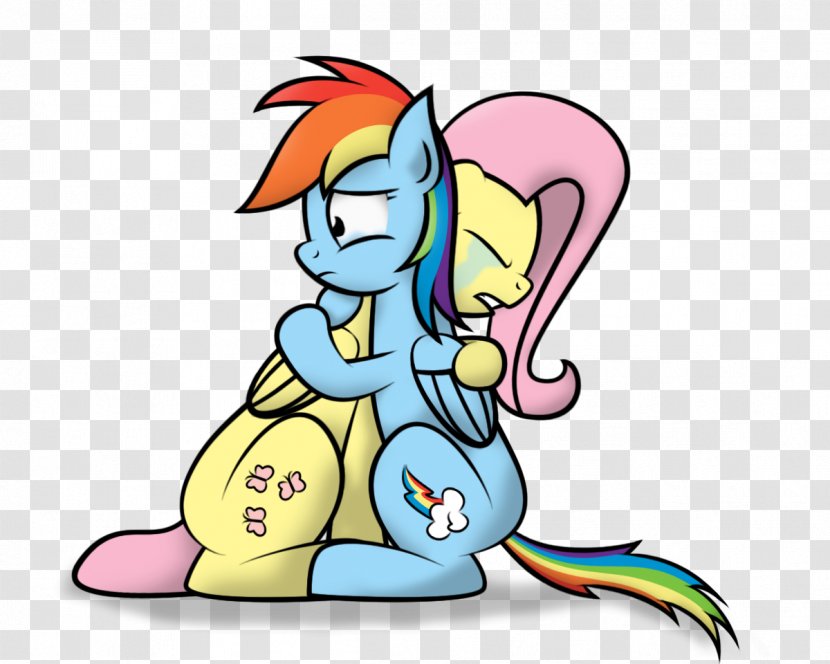Rainbow Dash Fluttershy My Little Pony Clip Art - Fictional Character - Comforting Hug Cliparts Transparent PNG