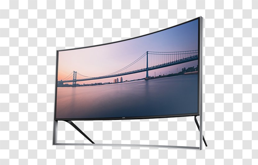 Ultra-high-definition Television 4K Resolution LED-backlit LCD Curved Screen - Led Backlit Lcd Display - Technological Sense Lines Transparent PNG