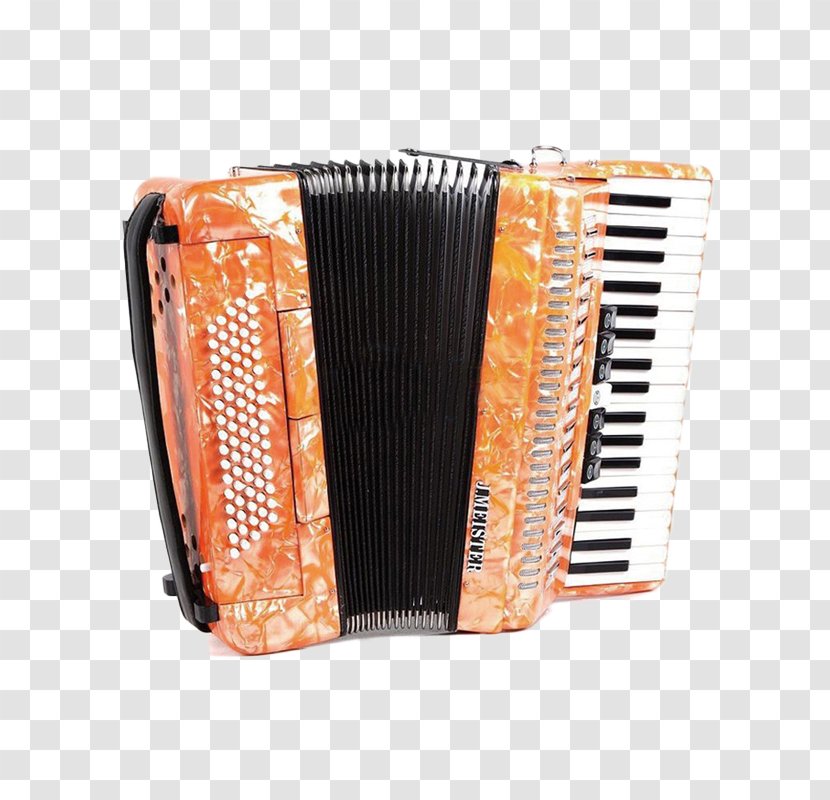 Trikiti Accordion Musical Instrument - Heart - Orange Transparent PNG