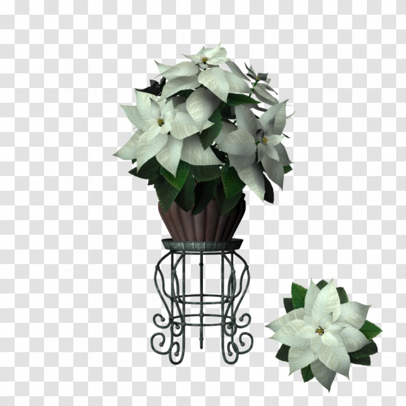 Flowerpot Floral Design Poinsettia - Christmas - Marijuana Leaf Border Transparent PNG