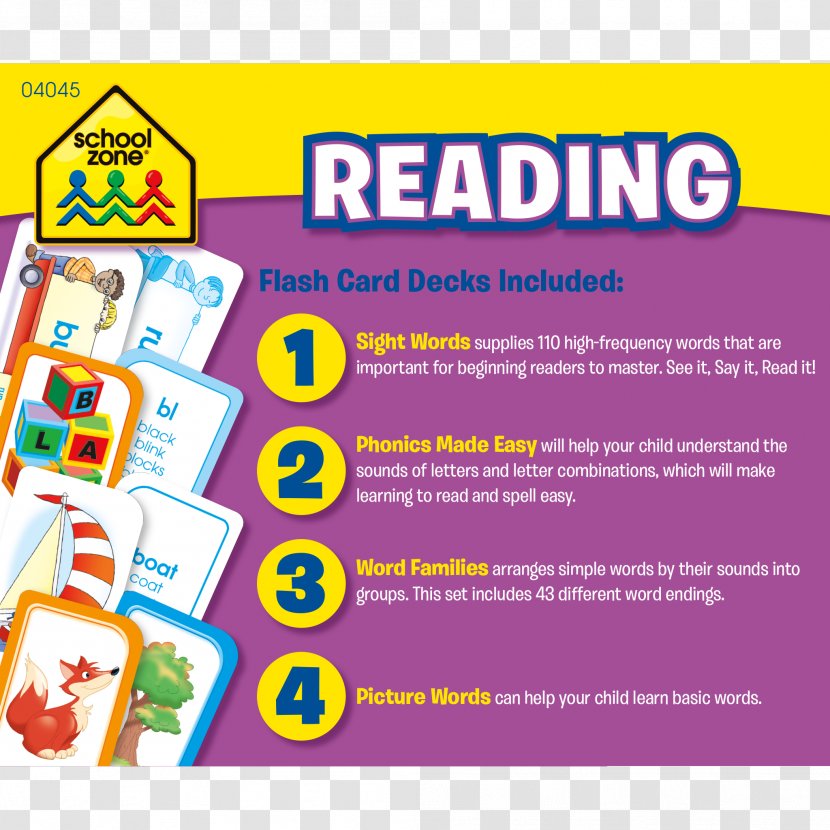 Alphabet Flash Cards Flashcard Reading School Zone Publishing Company - Preschool Transparent PNG