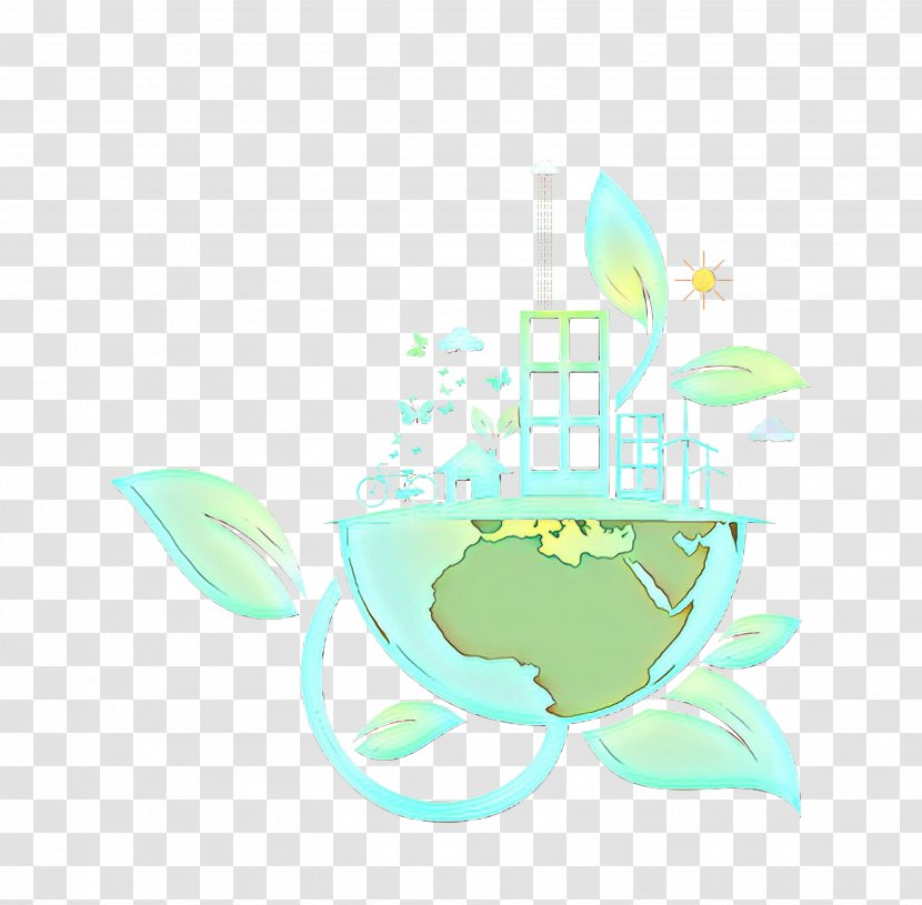 Aqua Turquoise Logo Clip Art Plant - Fictional Character Transparent PNG
