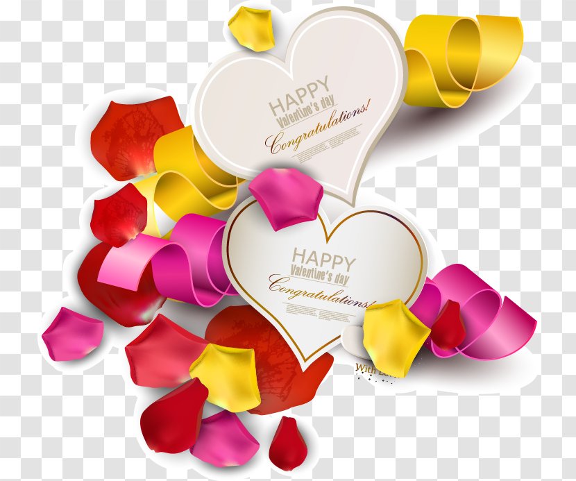 Wedding Invitation Greeting Card Valentines Day - Illustrator - Hand Drawn Heart-shaped Diamond Pattern Streamer Transparent PNG