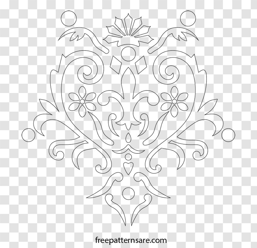 Flower Black And White Line Art Visual Arts - Wall Pattern Transparent PNG