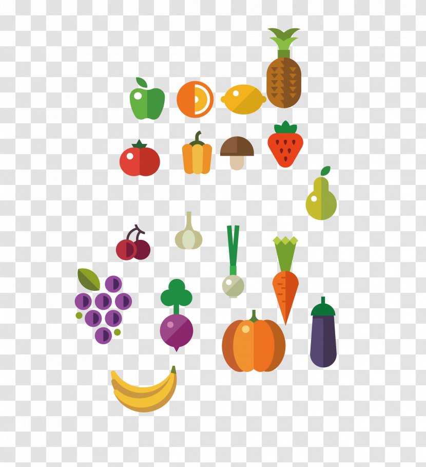 Fruit Vegetable - Set - Large Collection Of Fruits And Vegetables Vector Material Transparent PNG