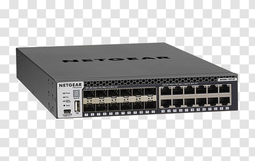10 Gigabit Ethernet Stackable Switch Network NETGEAR ProSAFE M4300-8X8F - Port Transparent PNG