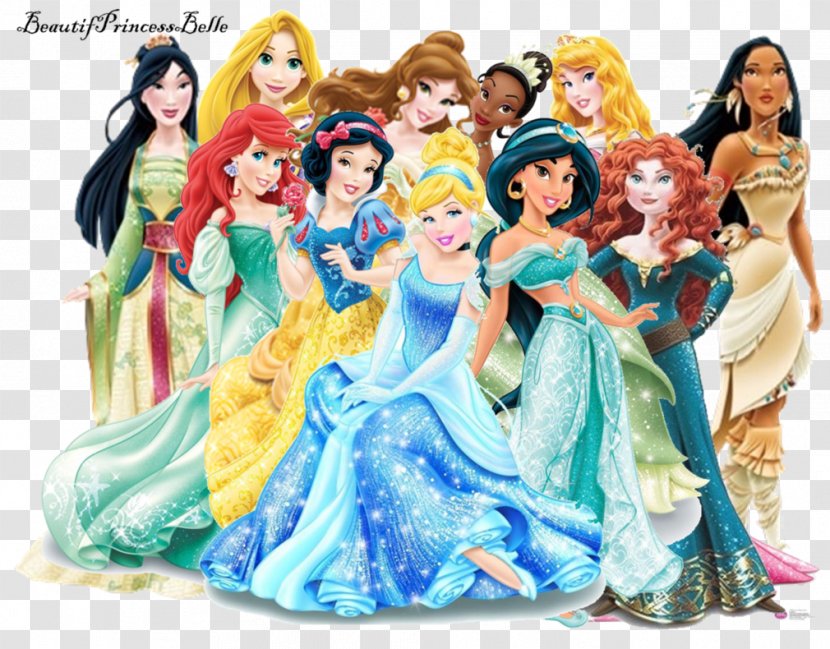 Disney Princess Belle Rapunzel Pocahontas Tiana - Mulan - Merida Transparent PNG