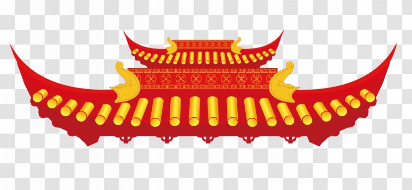 Roof Tiles Chinoiserie Chinese Architecture - Red Building Transparent PNG