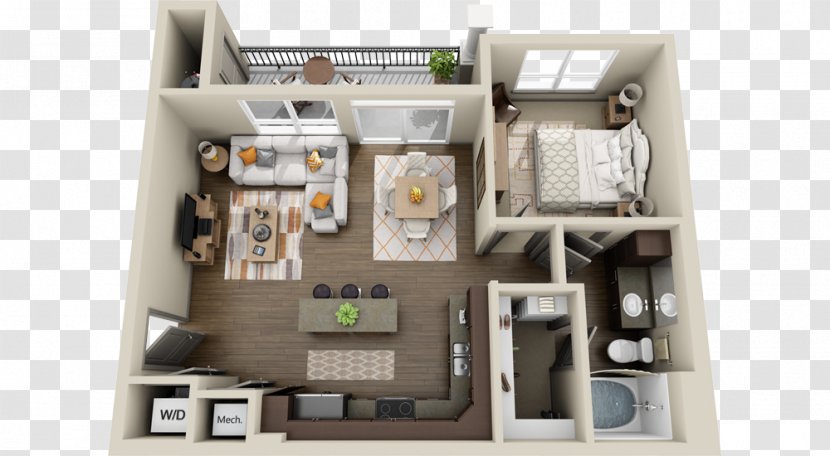Floor Plan Sorrel Apartment Homes Open - 3d Transparent PNG