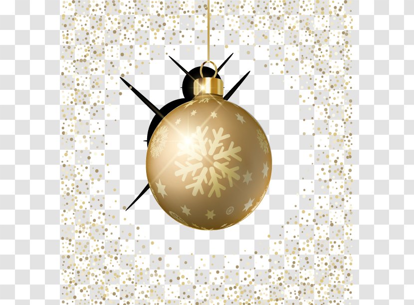 Light Christmas Ornament Card - Designer - Golden Ball Transparent PNG