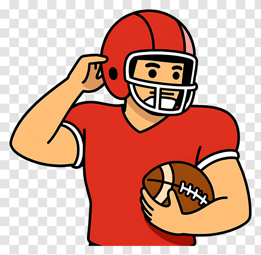 Football Player - Helmeted Football Player With Ball Transparent PNG