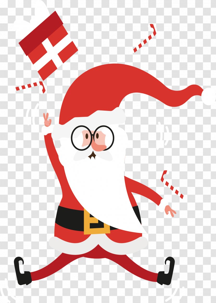 Santa Claus Christmas Clip Art - Cartoon - A Cheering Transparent PNG