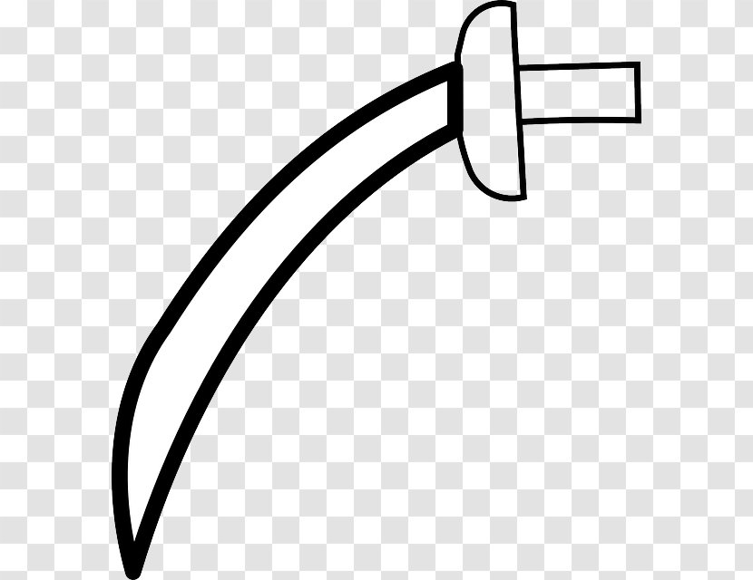 Clip Art Vector Graphics Image Sword Drawing - Black And White Transparent PNG