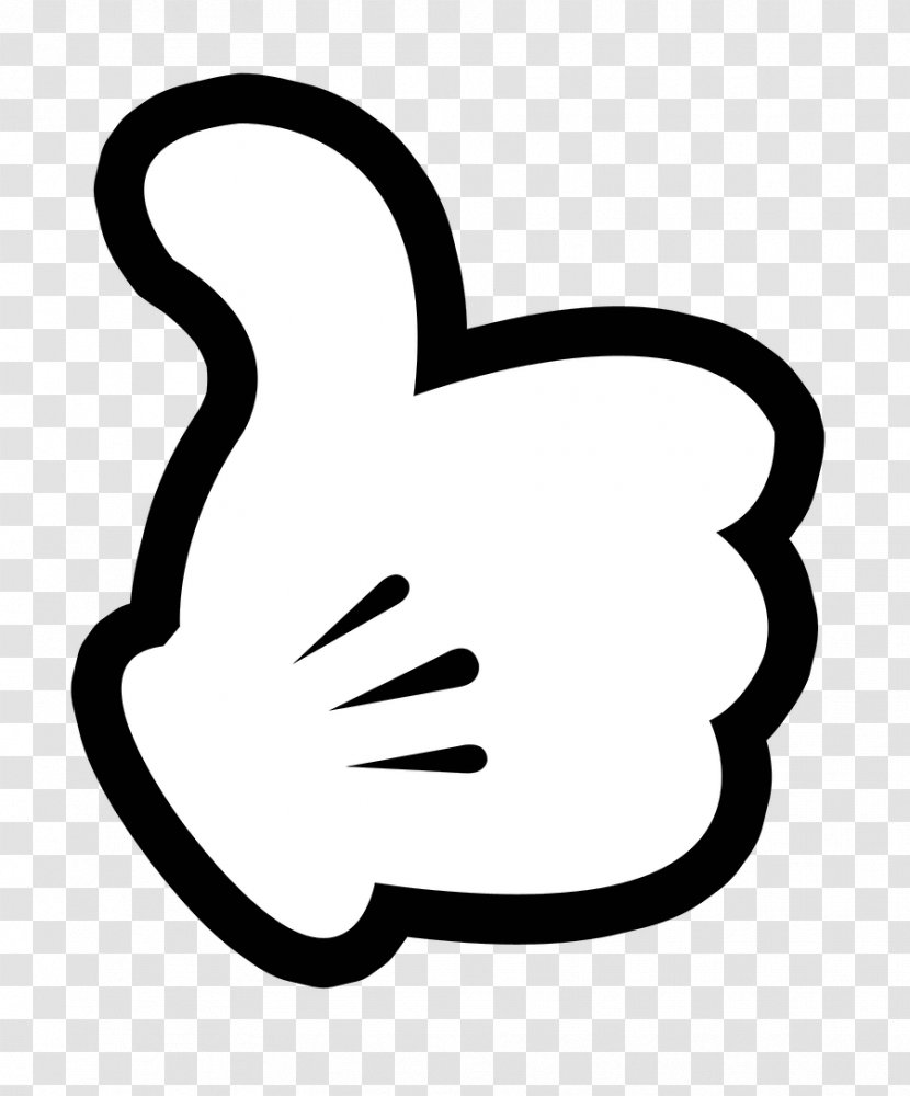 Mickey Mouse Minnie Thumb Signal The Walt Disney Company Clip Art - Monochrome Transparent PNG