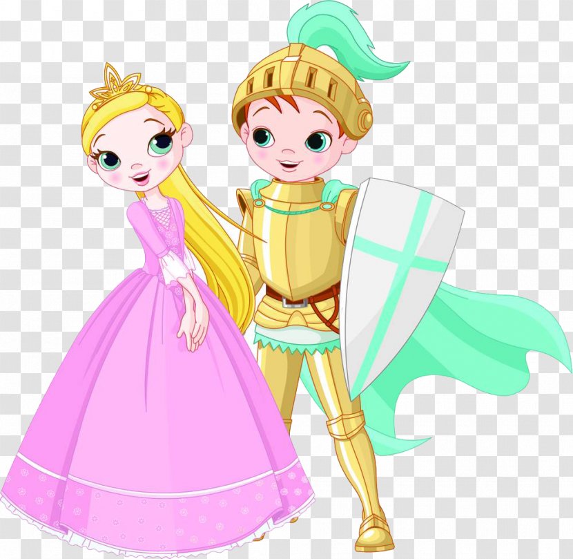 Knight Princess Cartoon Illustration - Watercolor - The Prince And With Shield Transparent PNG