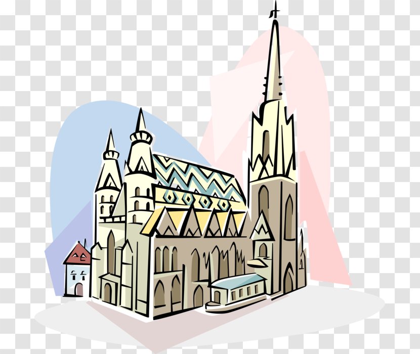 St. Stephen's Cathedral, Vienna Clip Art Vector Graphics Image Illustration - Medieval Architecture - Cologne Cathedral Transparent PNG