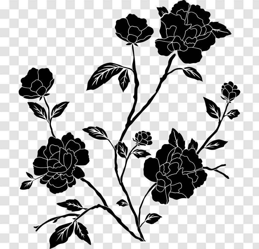 Flower Black And White Clip Art Transparent PNG