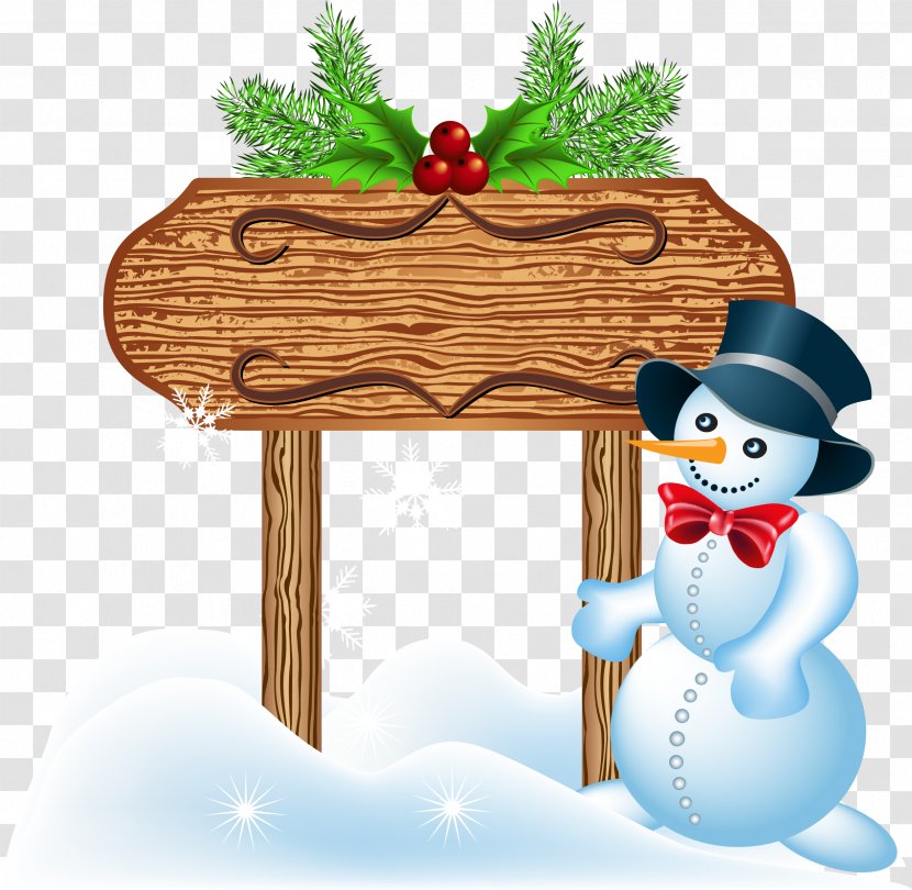 Christmas Snowman Letrero Illustration - Ornament - Billboard Transparent PNG