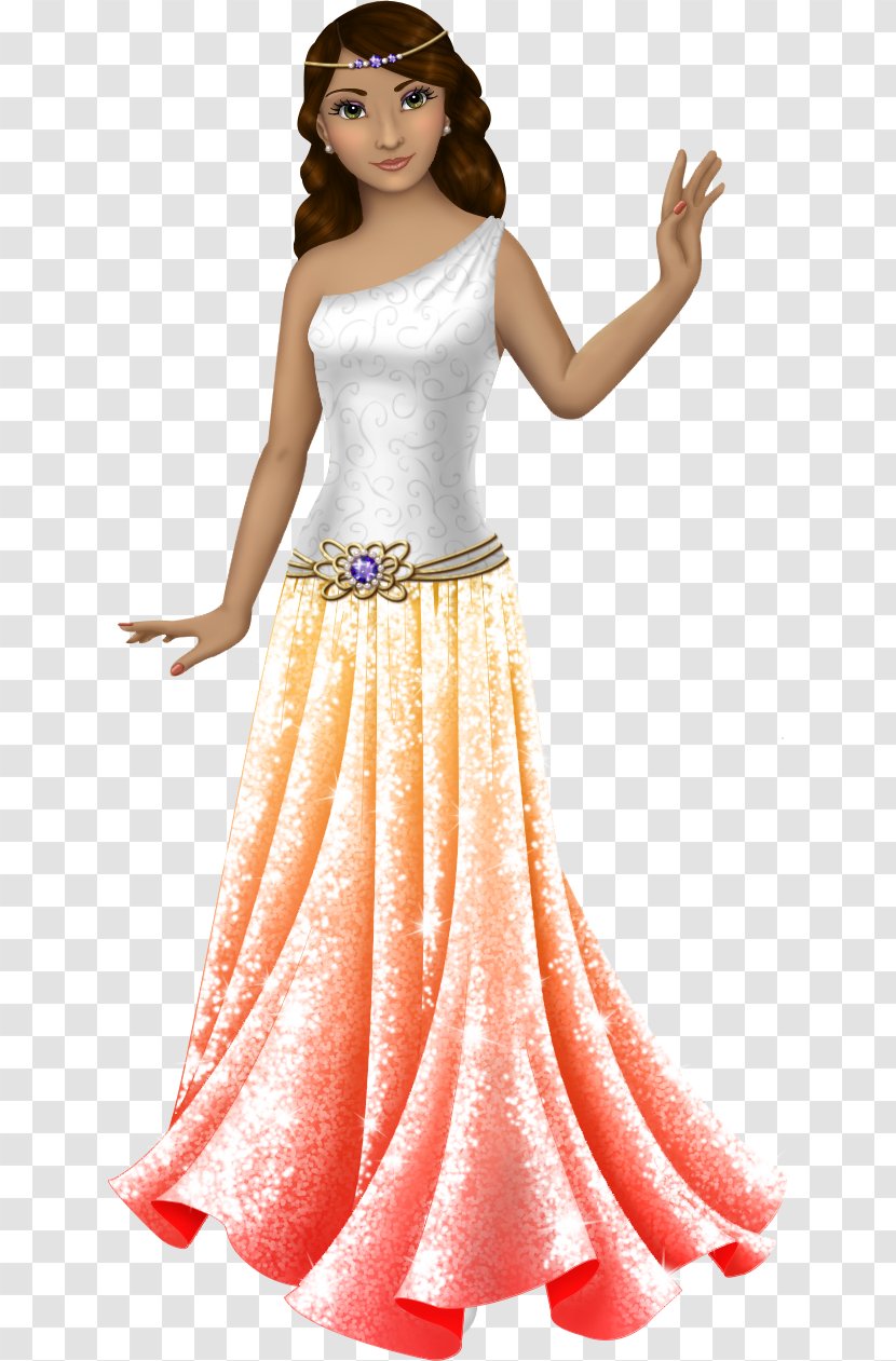 Gown Paper Doll Dress Clothing - Watercolor - Flowing Transparent PNG