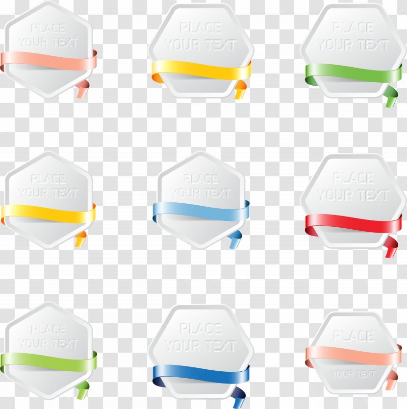 Adobe Illustrator - Computer Network - Hexagonal Ribbons Tag Vector Material Transparent PNG