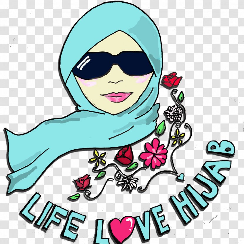 Pashmina Green Blue Pink Silk - Heart - Hijab Logo Transparent PNG