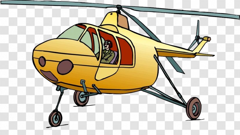 Airplane Helicopter Cartoon Illustration Transparent PNG