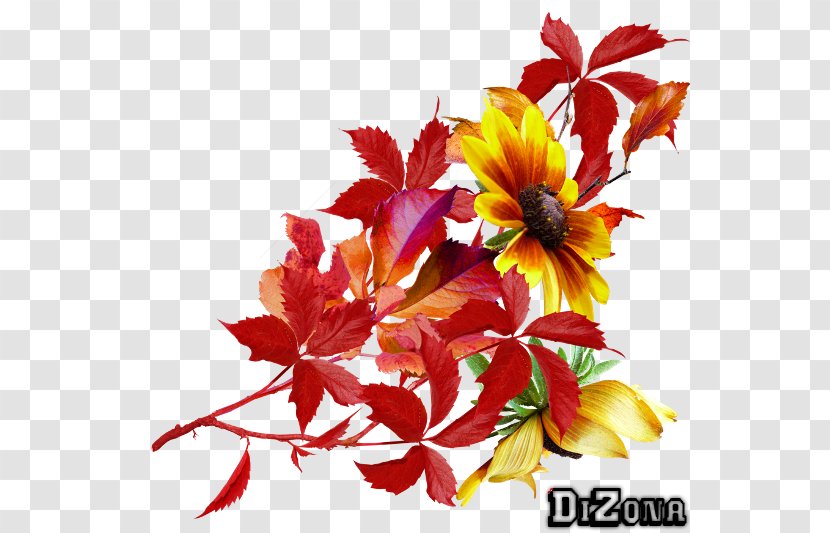 Golden Autumn Floral Design Flower Clip Art - Gold Transparent PNG