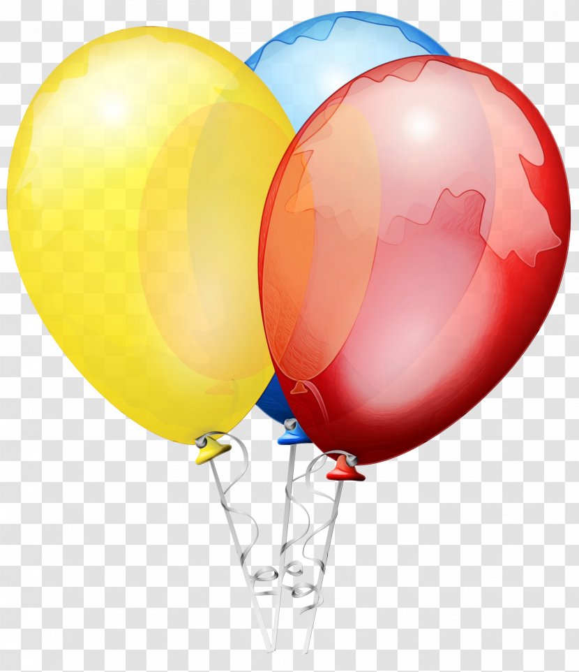 Balloon Party Supply Clip Art - Watercolor Transparent PNG