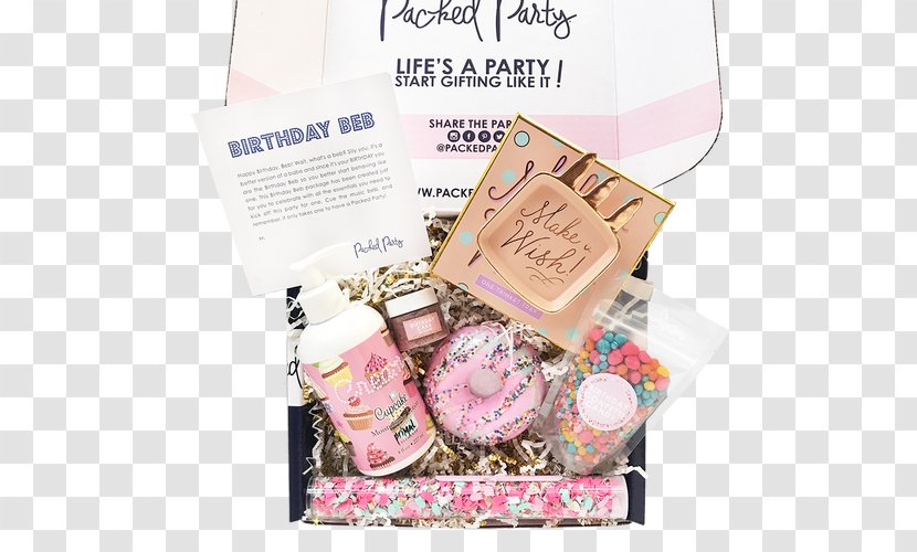 Birthday Food Gift Baskets Party Hamper - Cosmetics Transparent PNG