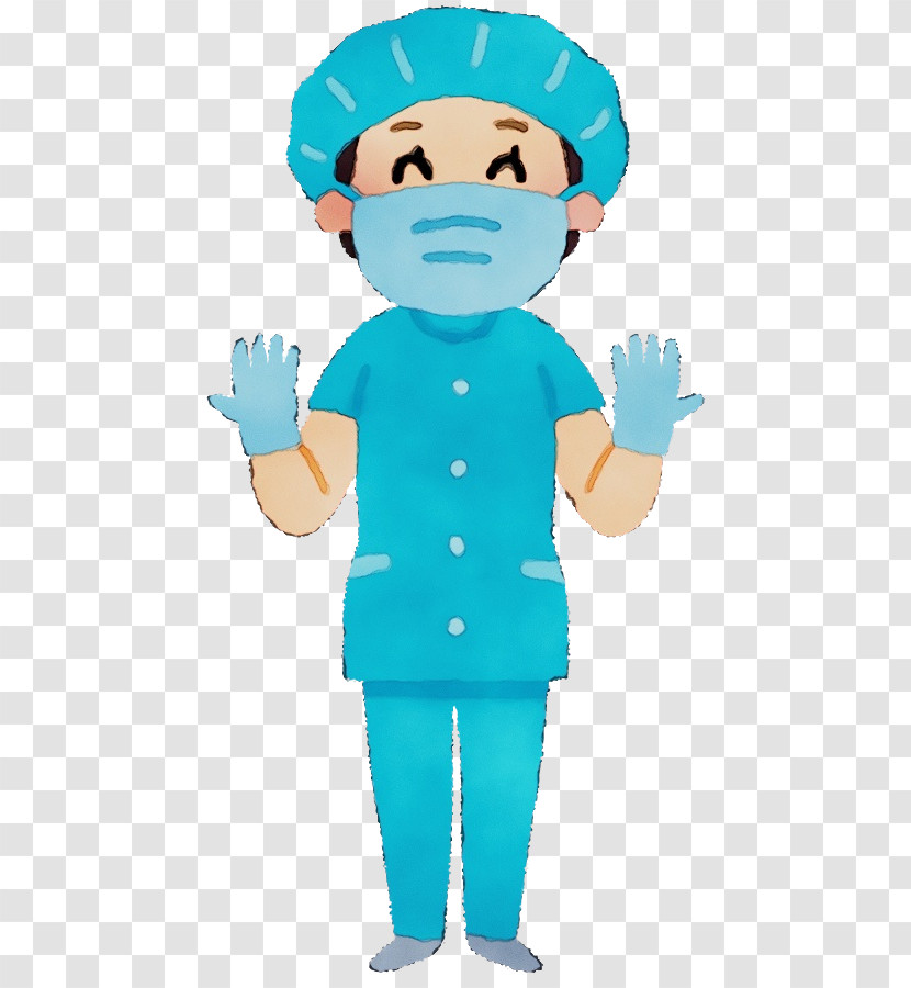 Cartoon Finger Gesture Physician Scrubs Transparent PNG