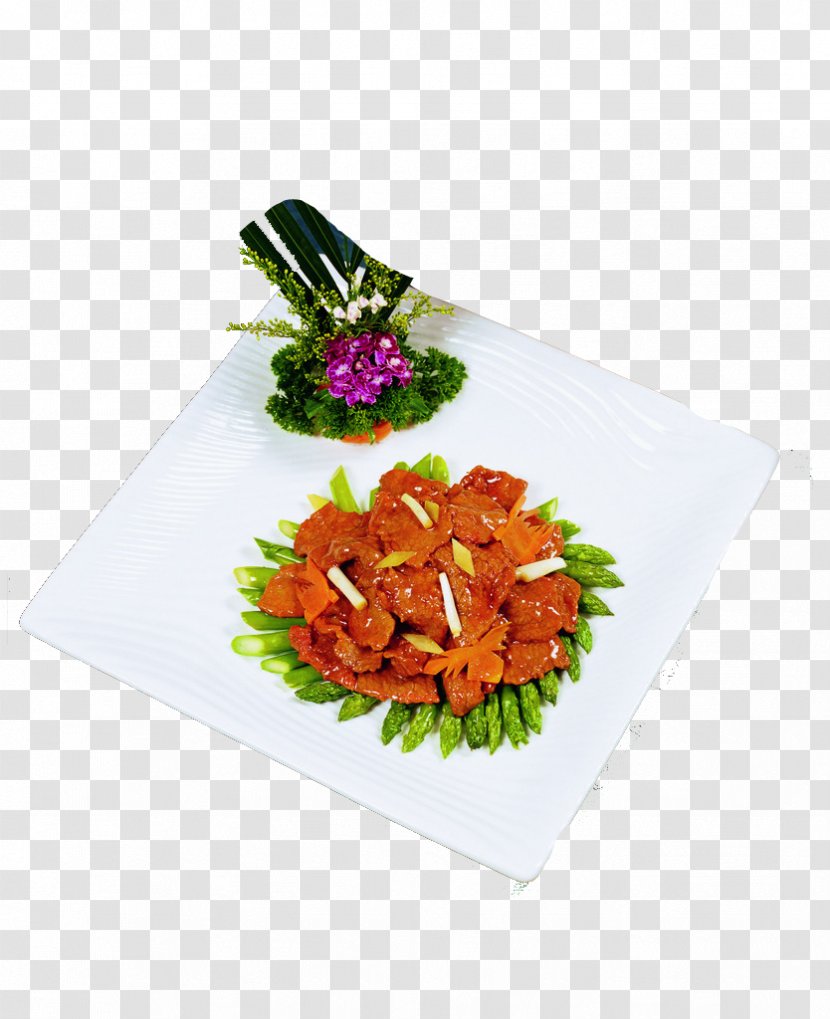 Venison Deer Cooking Asparagus - Dish Transparent PNG