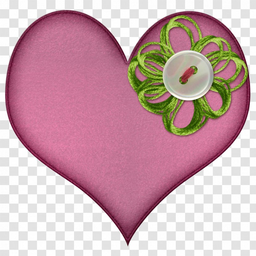 Pink M - Flower - Heart Button Transparent PNG