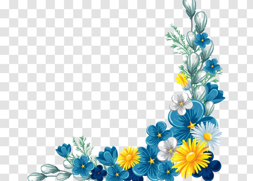 Flower Yellow Clip Art - Pattern - Decorative Borders Transparent PNG