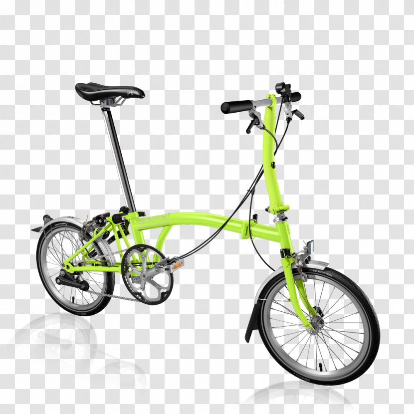 Brompton Bicycle Folding Lime Green - Road Transparent PNG