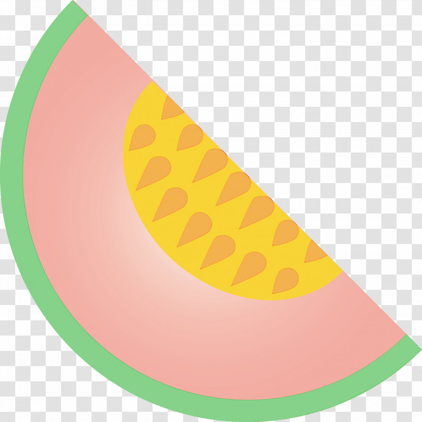Yellow Line Fruit Circle Melon Transparent PNG