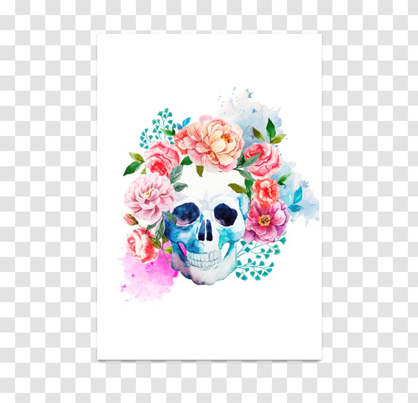 Calavera Day Of The Dead Skull Death Illustration - Flower - Rock Posters Transparent PNG