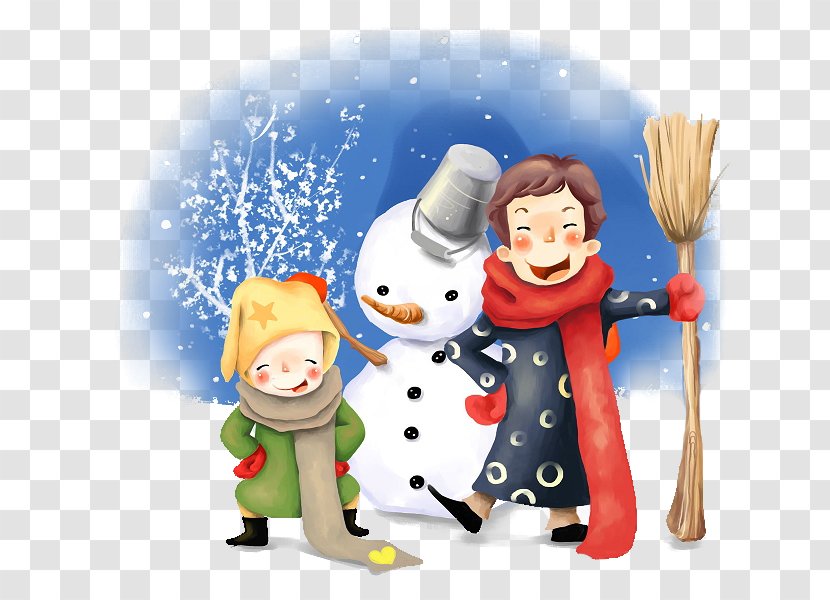 Winter Child Snow Kindergarten Vacation - Cartoon Snowman Transparent PNG