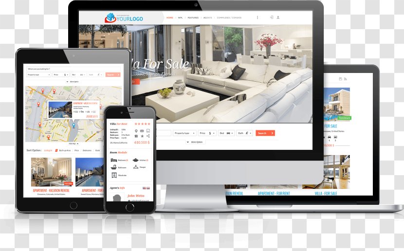 Web Development Responsive Design Real Estate Internet Data Exchange - Software - Home Rent Website Transparent PNG