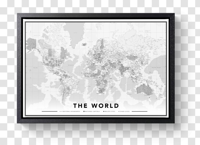 World Map Canvas Print Poster - Tree Transparent PNG