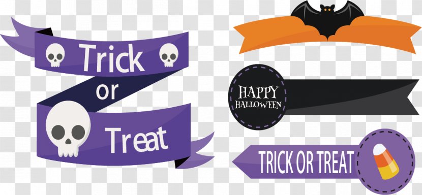 Halloween Ribbon Party Clip Art - Brand - Tags Transparent PNG