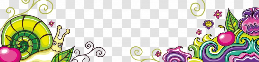 Cartoon Illustration - Floral Design - Vector Snail Background Transparent PNG