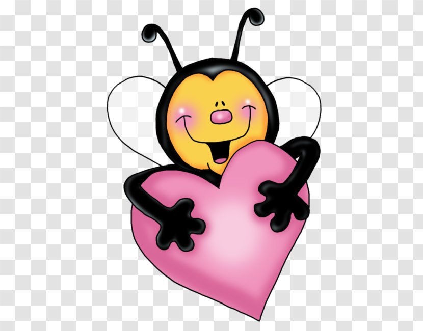 Love Hearts Bee Cartoon Clip Art - Flower Transparent PNG